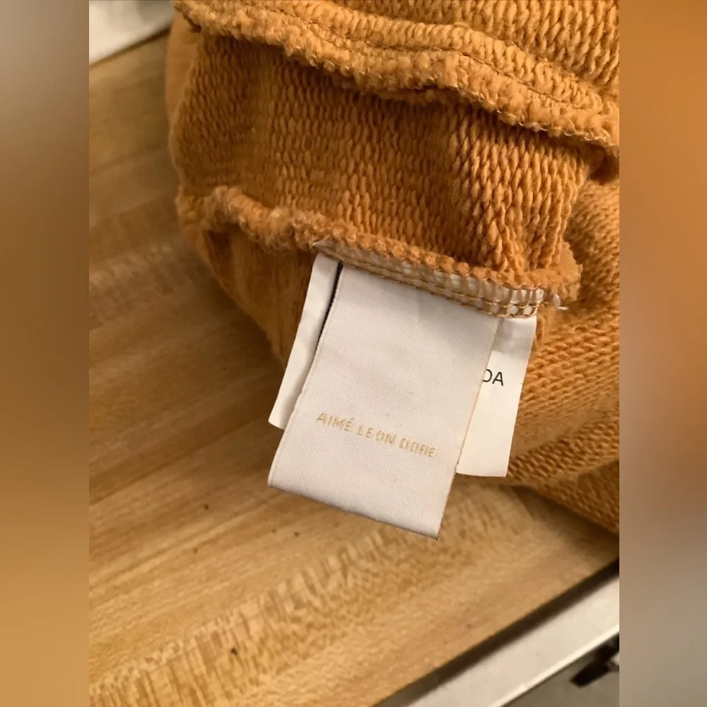 Aime Leon Dore Pullover Hoodie Sweatshirt Small + Sweatpants XS Mustard …​​​​